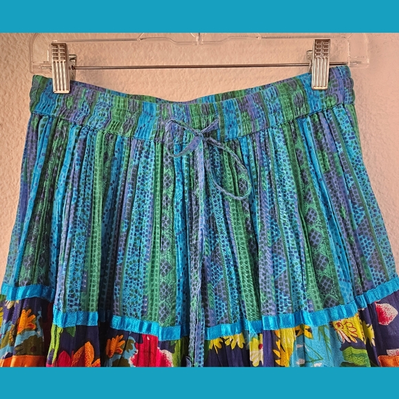 Soft Surroundings Full Multi Print Colorful Peasant Maxi Skirt Sz Small - Picture 6 of 8